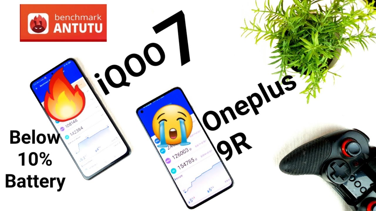 Iqoo 7 vs Oneplus 9R antutu Test Below 10% of battery which is better