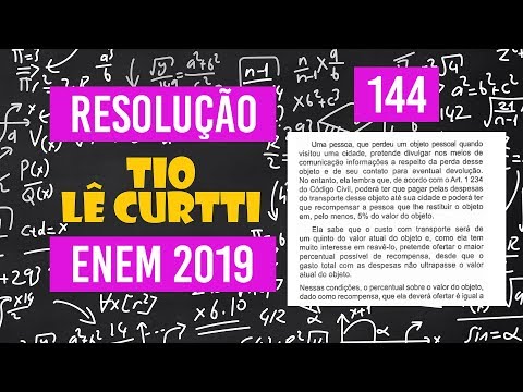 ENEM 2019 | Resolução Exercício 144 | Prova ROSA