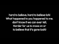 Hard To Believe- Andy Davis Lyrics 