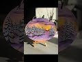 Purple sunset painted for 4 th times #art #acrylicpainting #woodart #snow 🎨💜❄️