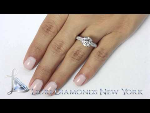 ER-1179 - 3.29 Carat I-VS2 EGL Certified Round Diamond Engagement Ring 18k White Gold