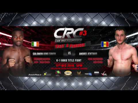 CRC#3 K-1 66kg Title Solomon Simon (Compound/Team Ryano) vs Andrei Jentimir (Naas Kickboxing)