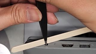 Lenovo IdeaPad 3 Broken Charger Tip Removal From Charge Port Using Tweezers and a Popsicle Stick
