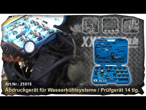 Kühlsystemdruckprüfung - Prüfung des KFZ Kühlkreislaufes auf Lecks Wasser-Kühler abdrücken entlüften