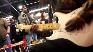 Eric Gales and Ricky Tillo at the Mojo Hand Fx Booth (NAMM 2013)