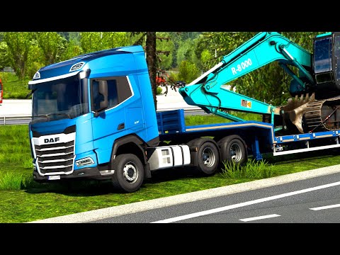 ETS 2 - DAF XF 2021 Transporting an Excavator Part 2 | Logitech G29 Gameplay