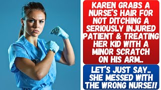 Karen Grabs A Nurse's Hair For Not Treating A Scratch On Her Kid's Arm Over A Seriously Injured Man!