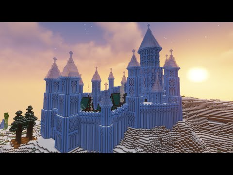 Insane Minecraft Ice Castle Build - EPIC Time-Lapse