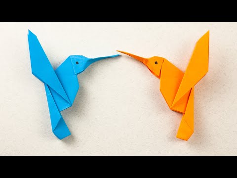 Beautiful paper origami Hummingbird - very easy | #Origami Bird | Simple paper craft #origamibird