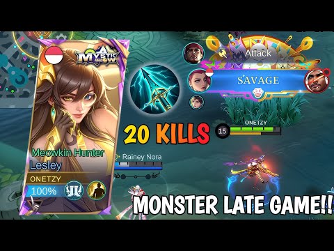 20 Kills!! Savage Lesley Real Monster Late Game | Best Build Lesley 1 Hit 2025 - Mobile Legends