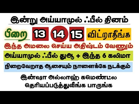 அய்யாமுல் ஃபீல் 13.14.15. இந்த துஆவையும் திக்ரையும் ஓத அதிஷ்டம் வேணும் 