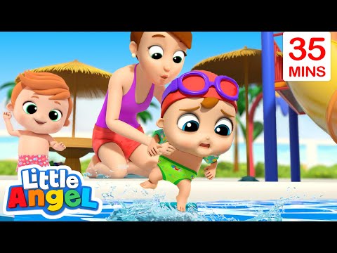 Learning How To Swim! + More | Little Angel Kids Songs & Nursery Rhymes