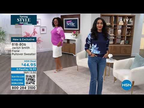 Jaclyn Smith Floral Pullover Sweater