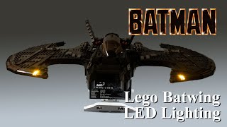 Lego Batman 1989 Batwing LED lighting install