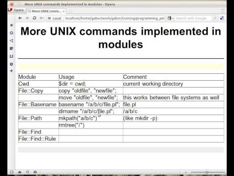Beginner Perl Maven tutorial: 11.8 - More UNIX commands