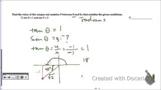 PreCalc/Trig 4.1-4.3 Review--Bradfield