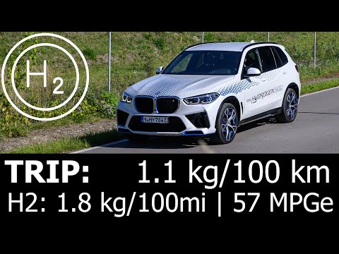 Thumbnail for BMW iX5 Hydrogen: trip with fuel consumption economy city, sub-urban mpg kg/100 km, fuel cell, fcev by BMW iX5