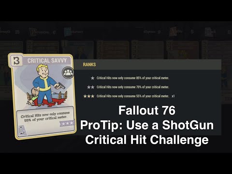 Fallout 76 - Deal a Critical Hit 0//25 (PRO TIP - Use a Shotgun - 3 Critical Hits Needed)