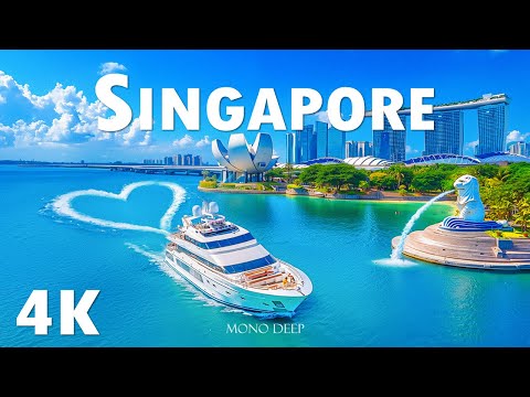Singapore 4K – Aerial Views of Modern Cityscape & Gardens by the Bay With Deep House Chill