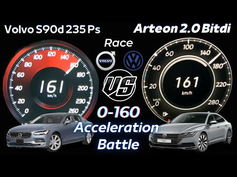 (0-160 Kmh)Volvo S90 D5 2.0 diesel 235 ps VS Vw Arteon Bi Tdi 240 Ps 4motion acceleration battle