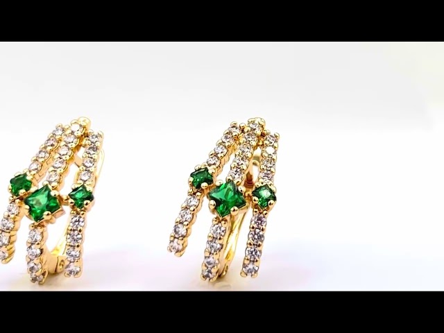 حلق ماسة - مطلي بالذهب عيار 21k