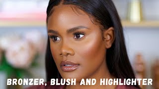 BRONZER, BLUSH AND HIGHLIGHTER TUTORIAL for Beginners | Ale Jay