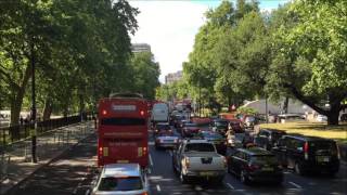 traffic jams in peak time in London huge city