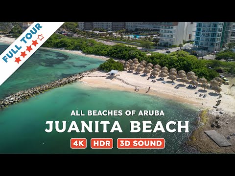 Juanita Beach, Aruba — Beach Walking Videos of ALL Beaches of Aruba (4K, HDR, 3D Sound)