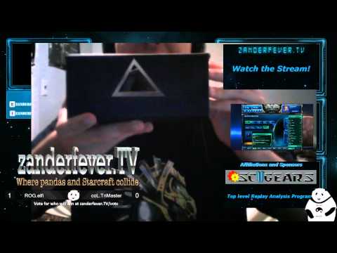 Showing off the Leetgion Hellion Mouse during the TSL4 Qualifier