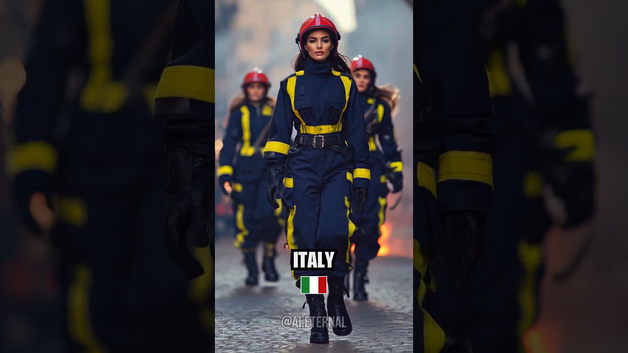 Countries as Beautiful Women Firefighters 🔥 #aiart #countries #midjourney