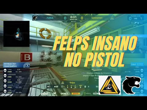 Felps insano no pistol! Godsent X Fúria. Gaules se impressiona com Felps!