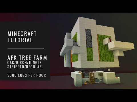 AFK Tree Farm OAK | BIRCH | JUNGLE | SPRUCE - 5000 logs/hr - Minecraft Tutorial