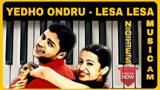 Yedho ondru yedho ondru song piano tutorial | Lesa Lesa | Tamil songs | *NOTES* | Harris Jayaraj