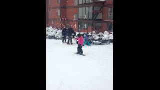 Mia 1st day snowboarding