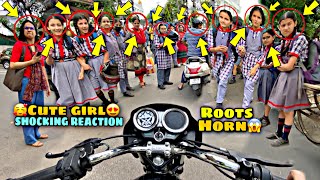 CUTE GIRL REACTION 😍 ON ROOTS  HORN // PUBLIC R
