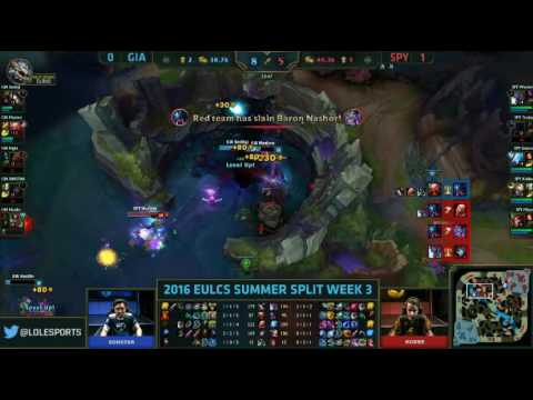 League Of Legends-EU LCS GIA VS SPY- SPY Trashy Epic Baron Steal