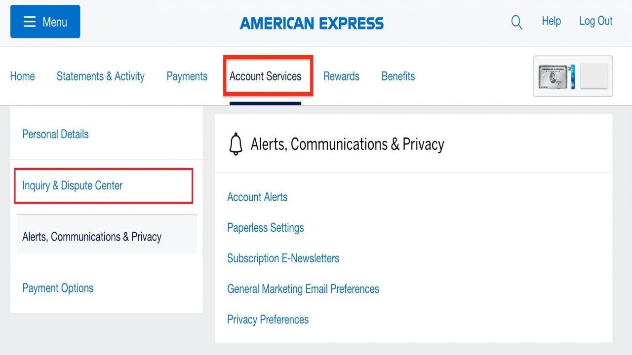 American express inquiry center