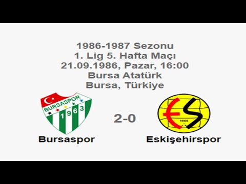 Bursaspor 2-0 Eskişehirspor [HD] 21.09.1986 - 1986-1987 Turkish 1st League Matchday 5
