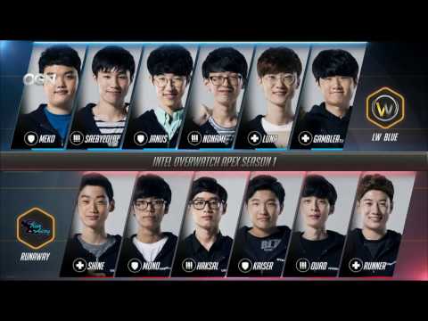 [ENG] LW Blue VS  Runaway  OVERWATCH APEX S1 2016-11-15