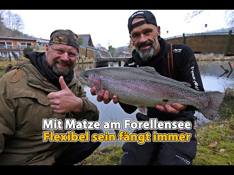 Matze and Olaf at the trout lake - bite after bite!