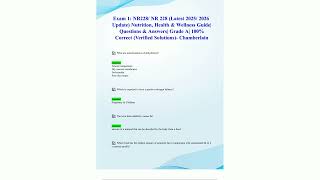 Exam 1 NR228 NR 228 Latest 2025 2026 Update Nutrition Health  Wellness Guide Questions  Answers Grad