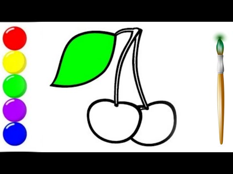 Bolalar uchun olcha chizish / Drawing Cherry 🍒 for Children / Балаларға арналған шие суретін салу