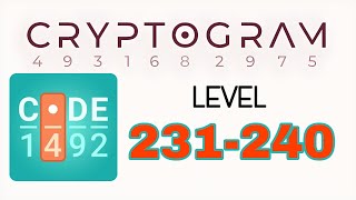 Cryptogram Letters and Numbers 231 232 233 234 235 236 237 238 239 240