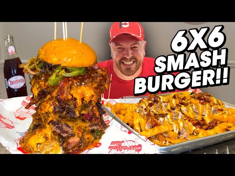 Carolina Jax's Undefeated 7lb "Mountain" Smash Burger Challenge in Jacksonville, Florida!!