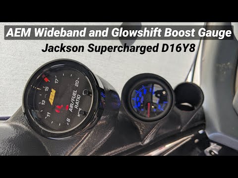 Supercharged EF Civic - AEM Wideband and Glowshift Boost Gauge Upgrade