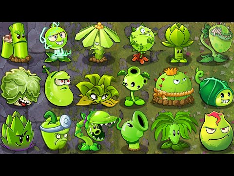 All GREEN Premium Plants Max Level Power-Up! in Plants vs Zombies 2 (PVZ2 Version 8.8.1)