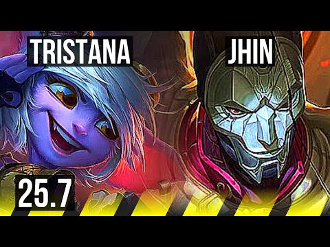 TRISTANA & Thresh vs JHIN & Morgana (ADC) | 13/2/4, Godlike | KR Diamond | 25.7