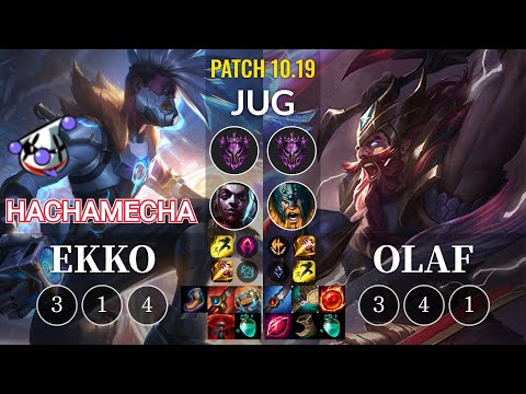 RJ hachamecha Ekko vs Olaf Jungle - KR Patch 10.19