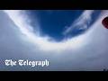 Hurricane hunters film the eye of Hurricane Milton near Florida