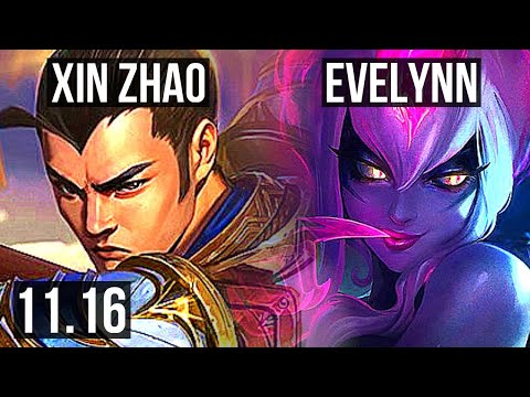 XIN ZHAO vs EVELYNN (JUNGLE) | 6/0/7, 70% winrate, Dominating | BR Master | v11.16